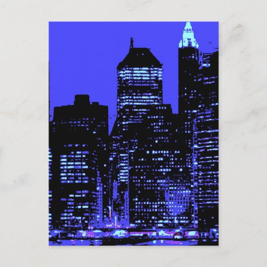 Blue New York City Briefkaart (Voorkant)