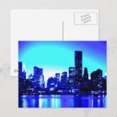 Blue New York City Briefkaart (Voorkant / Achterkant)