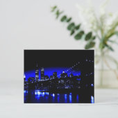 Blue New York City Brooklyn Bridge Briefkaart (Staand voorkant)