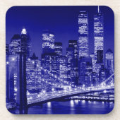 Blue New York City nacht Bier Onderzetter (Voorkant)
