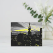 Blue New York City nacht Briefkaart (Staand voorkant)