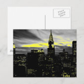 Blue New York City nacht Briefkaart (Voorkant / Achterkant)