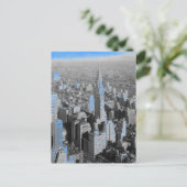 Blue New York City nacht Briefkaart (Staand voorkant)