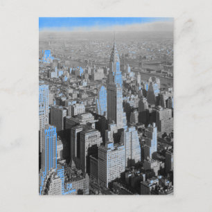 Blue New York City nacht Briefkaart