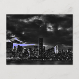 Blue New York City nacht Briefkaart