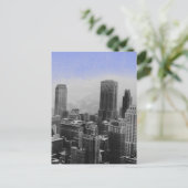 Blue New York City nacht Briefkaart (Staand voorkant)