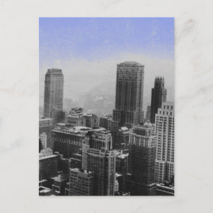 Blue New York City nacht Briefkaart