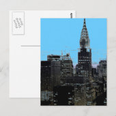 Blue New York City nacht Briefkaart (Voorkant / Achterkant)