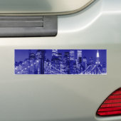 Blue New York City nacht Bumpersticker (Op auto)