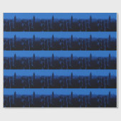 Blue New York City nacht Cadeaupapier (Vlak)