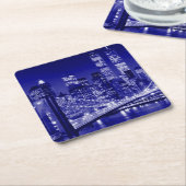 Blue New York City nacht Kartonnen Onderzetters (Schuin)