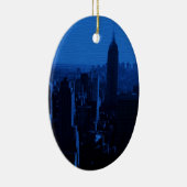 Blue New York City nacht Keramisch Ornament (Rechts)