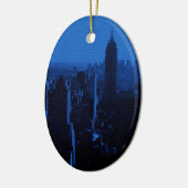 Blue New York City nacht Keramisch Ornament (Links)