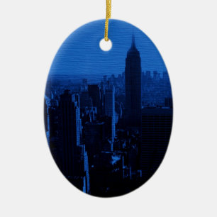 Blue New York City nacht Keramisch Ornament