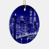 Blue New York City nacht Keramisch Ornament (Rechts)