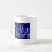 Blue New York City nacht Koffiemok (Voorkant links)