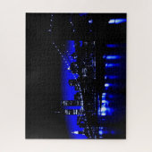 Blue New York City nacht Legpuzzel (Verticaal)
