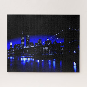 Blue New York City nacht Legpuzzel