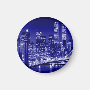 Blue New York City nacht Magneet