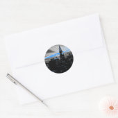 Blue New York City nacht Ronde Sticker (Envelop)