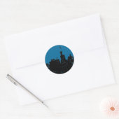 Blue New York City nacht Ronde Sticker (Envelop)