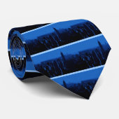 Blue New York City nacht Stropdas (Opgerold)