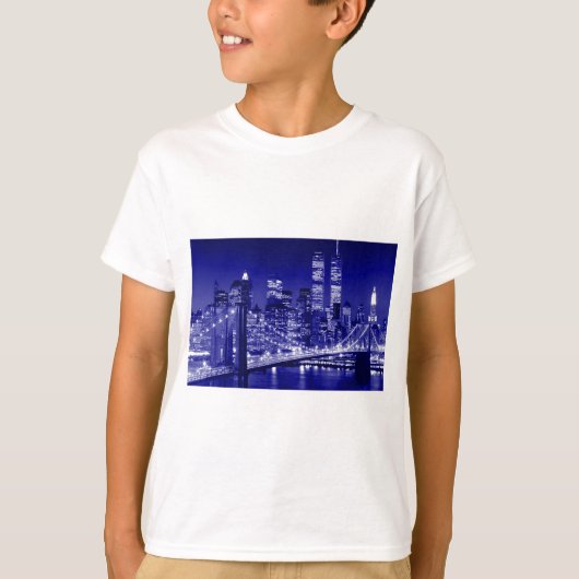 Blue New York City nacht T-shirt (Voorkant)