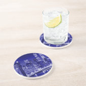 Blue New York City nacht Zandsteen Onderzetter (Zijkant)