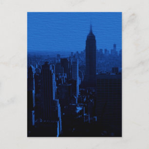 Blue New York City Night Briefkaart