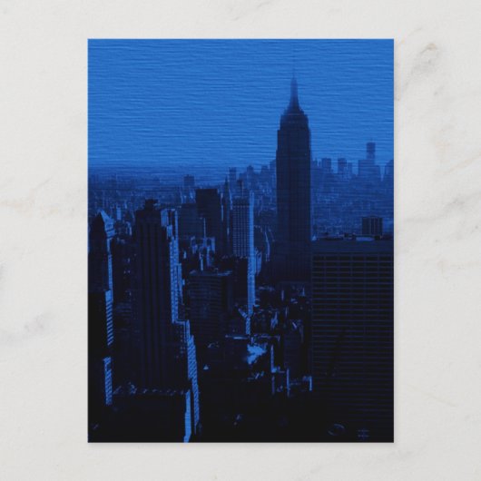 Blue New York City Night Briefkaart (Voorkant)