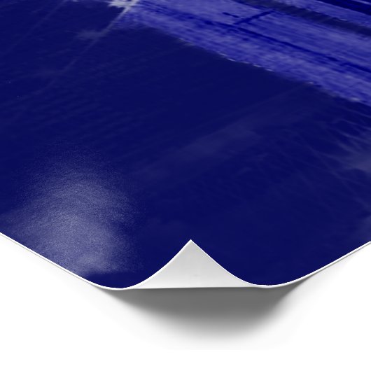 Blue New York City Night Pop Art Perfect Poster (Hoek)