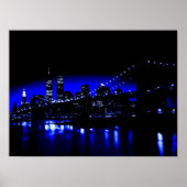 Blue New York City Poster Print (Voorkant)