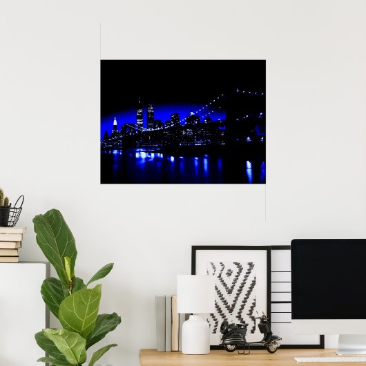 Blue New York City Poster Print (Thuiskantoor)