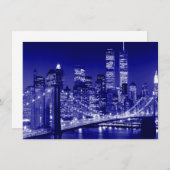 Blue New York City uitnodiging (Voorkant / Achterkant)