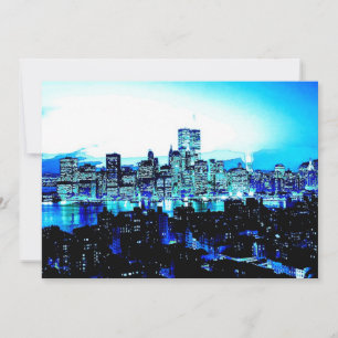 Blue New York City uitnodiging