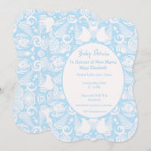Blue New Zealand Tribal Design Baby shower - Jonge Kaart (Voorkant / Achterkant)