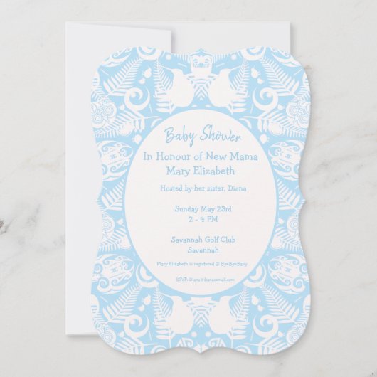 Blue New Zealand Tribal Design Baby shower - Jonge Kaart (Voorkant)