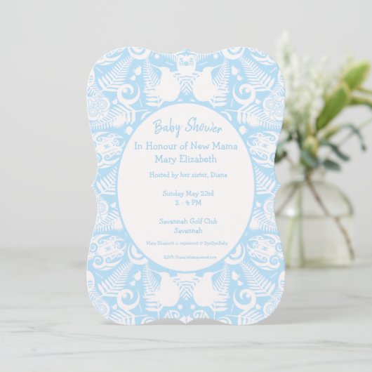 Blue New Zealand Tribal Design Baby shower - Jonge Kaart (Staand voorkant)
