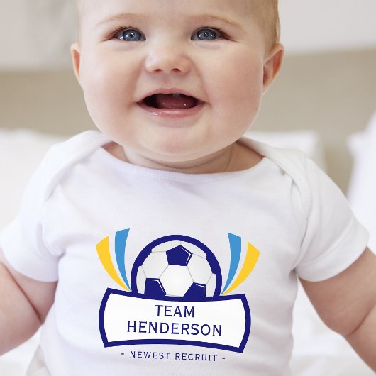 Blue Newest Recruit Custom Soccer Romper