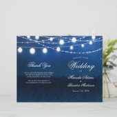 Blue Night and Lights Wedding Folded Program Kaart (Staand voorkant)