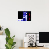 Blue Night Horse Dreams Motivatie kunstwerk Poster (Thuiskantoor)