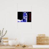 Blue Night Horse Dreams Motivatie kunstwerk Poster (Keuken)