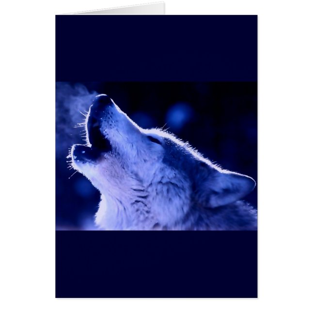 Blue Night & Howling Wolf Wenskaart (Voorkant)