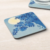 Blue Night Moon Cherry Tree Japans Bier Onderzetter (Linkerzijde)