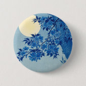Blue Night Moon Cherry Tree Japans Ronde Button 5,7 Cm (Voorkant)
