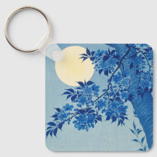 Blue Night Moon Cherry Tree Japans Sleutelhanger