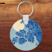 Blue Night Moon Cherry Tree Japans Sleutelhanger (Voorkant)