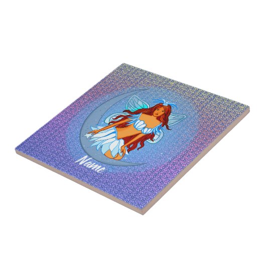 Blue Night Moon Fairy tegel Tegeltje (Zijkant)