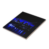 Blue Night New York City Brooklyn Bridge, rivier Tegeltje (Zijkant)