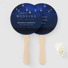 Blue Night Silver Mason Jar String Lights Wedding Handwaaier
